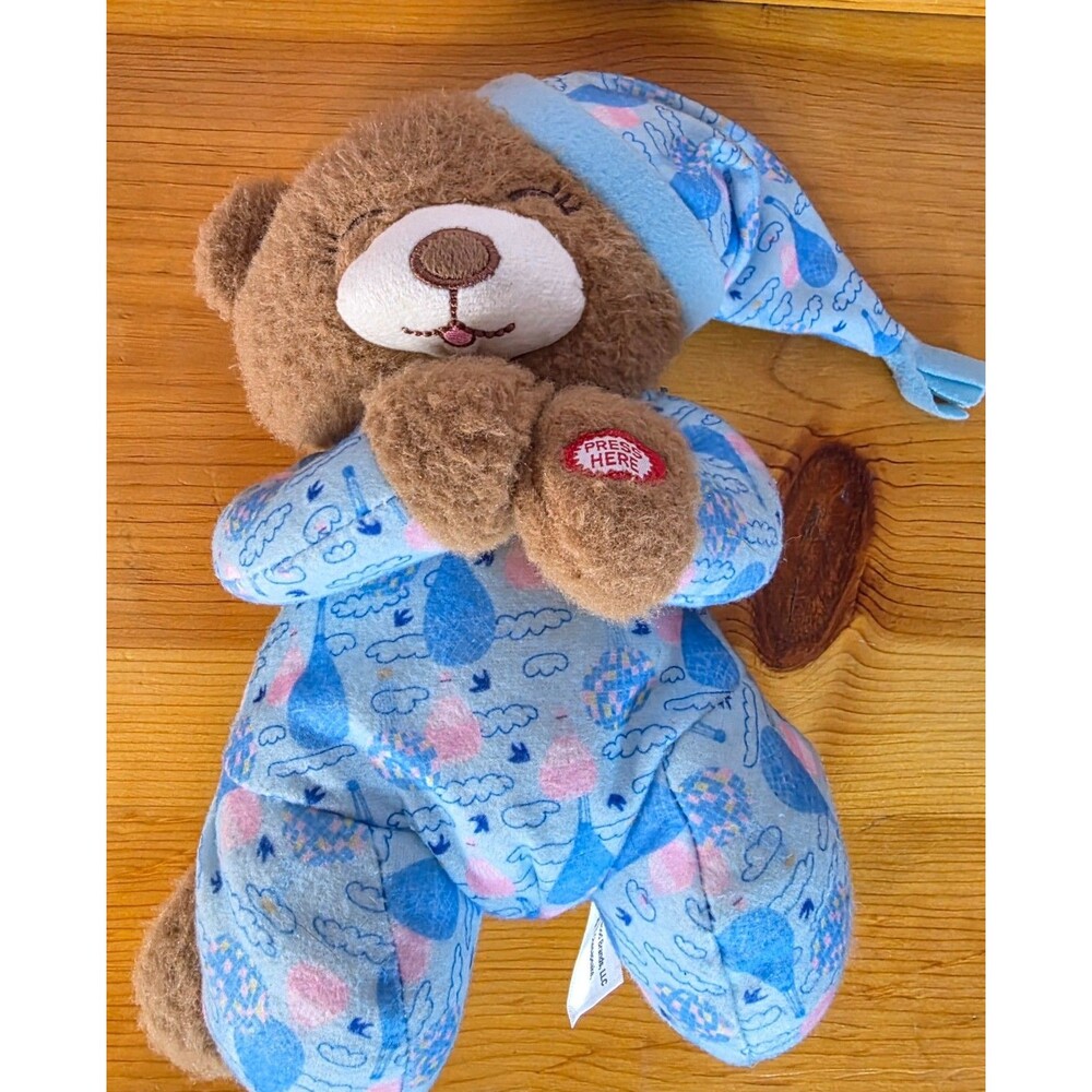 Midwood Brands Teddy Bear Plush Blue Pajamas Nightcap Press Here 11 Inch